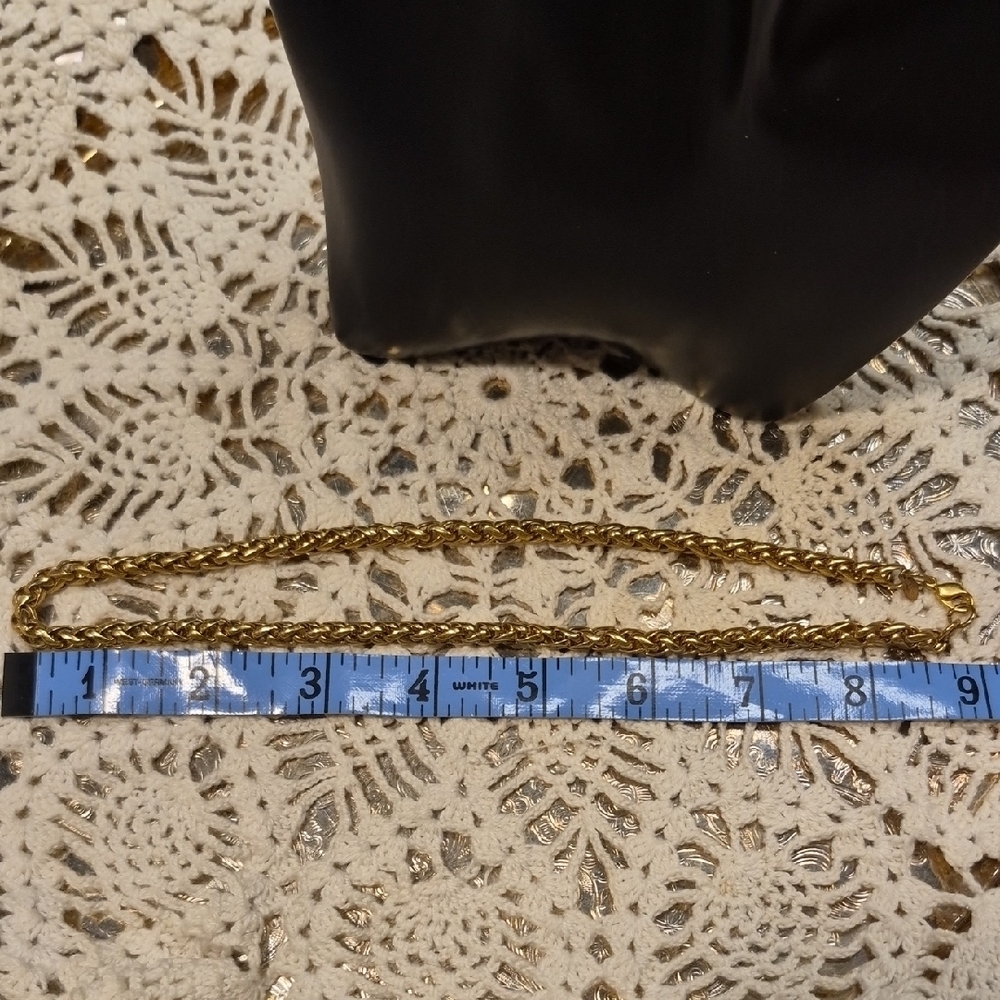 Vintage Monet Gold Tone Chunky Braided Necklace - Picture 6 of 8